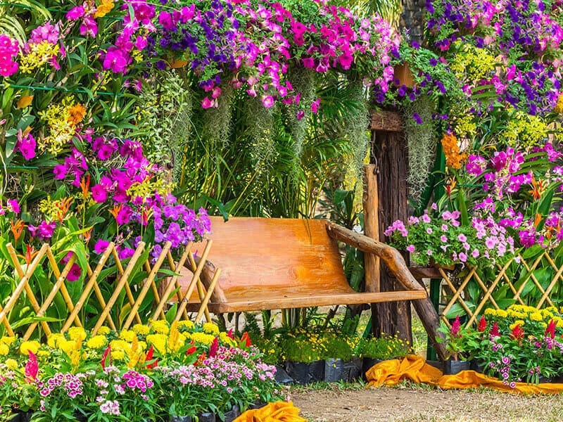 Wood Chair Flowers