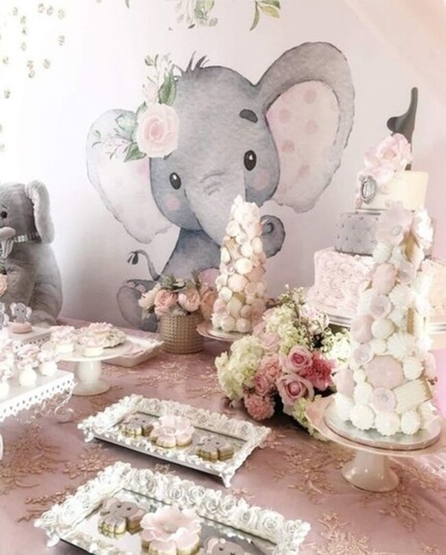Baby Shower Elephant Theme for a Girl Venue Decoration