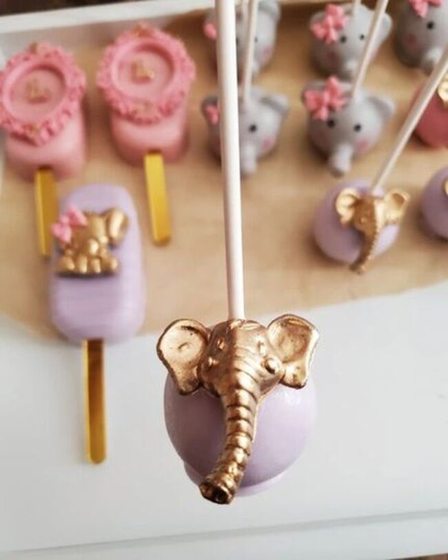 Golden Elephant Pop Cakes
