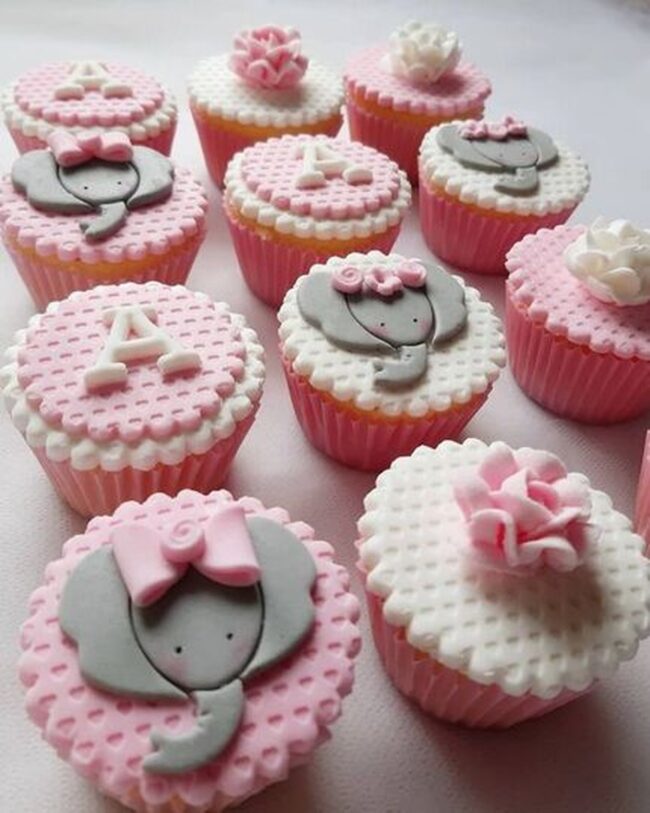 Pink Elephant Cupcakes