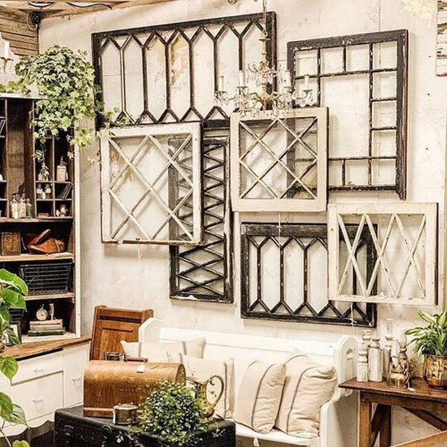 Metal Window Frame Art