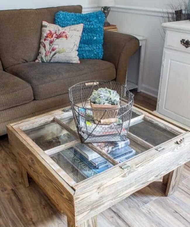 Old Window Coffee Display