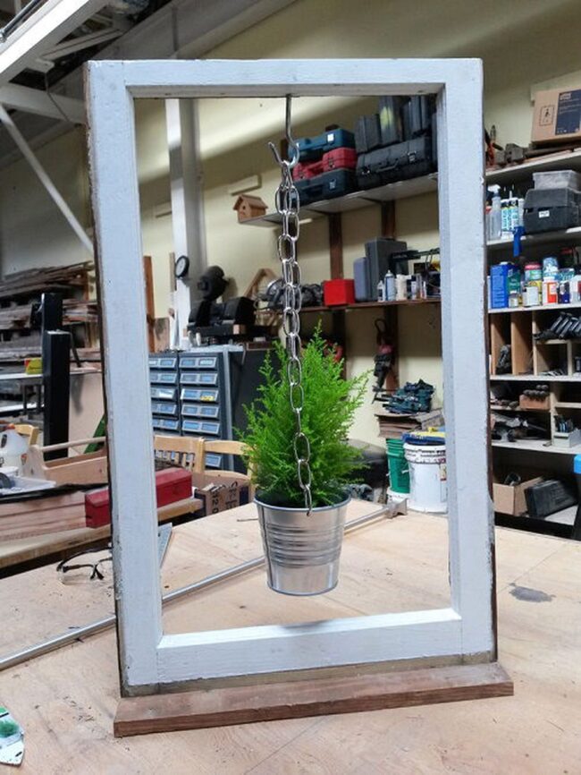 Rustic Window Hanging Garden