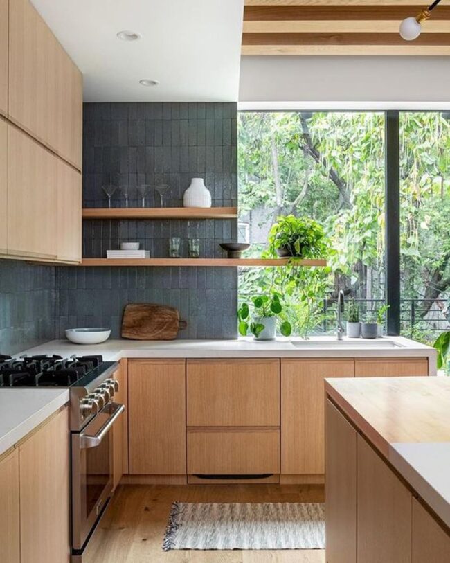 Green Wood Kitchen Flow