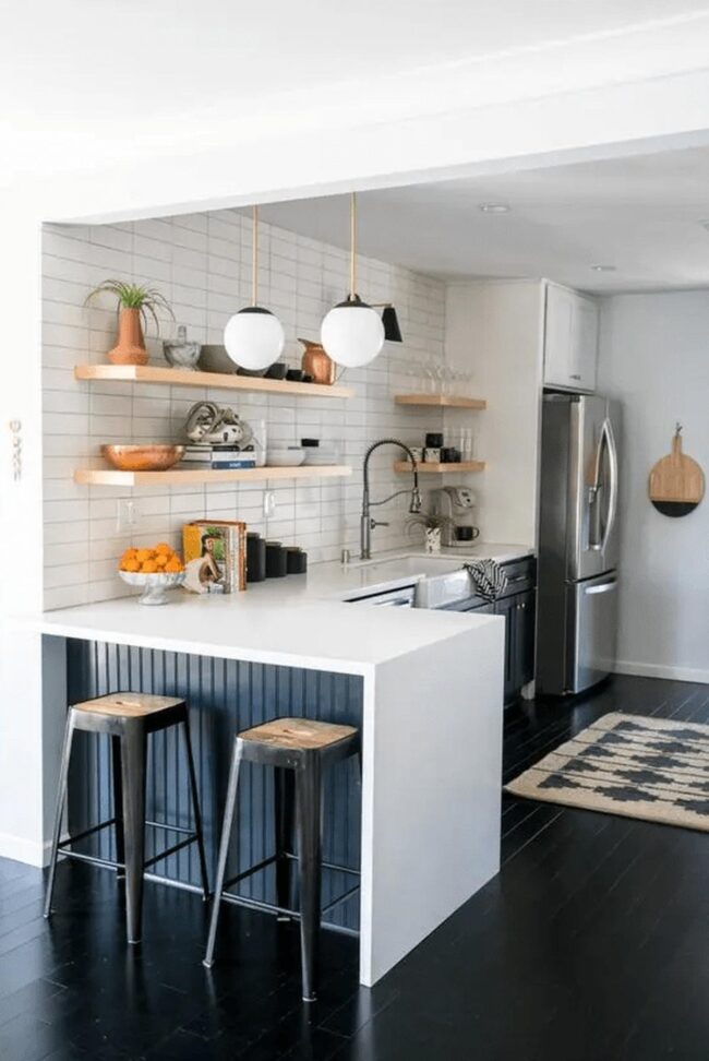 Crisp White Wooden Kitchen