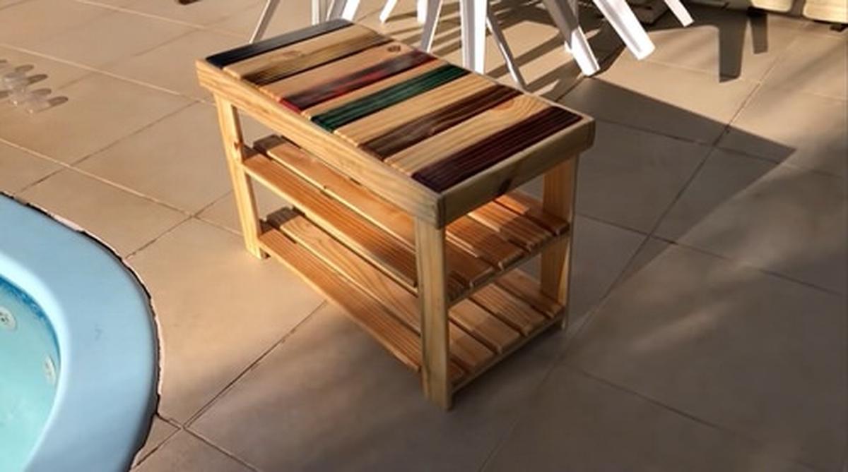 Shoe Rack from Reclaimed Pallet Wood