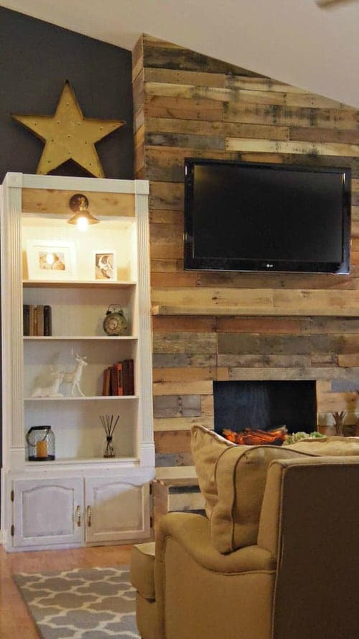 Pallet Wood Fireplace