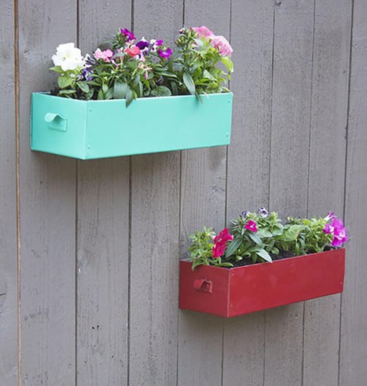 Metal Fence Planters